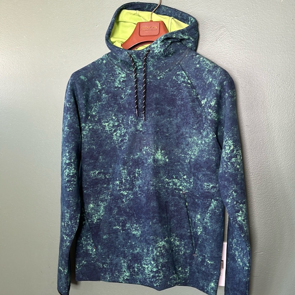 New men’s Sz S tie dyed blue hooded  sweatshirt pullover